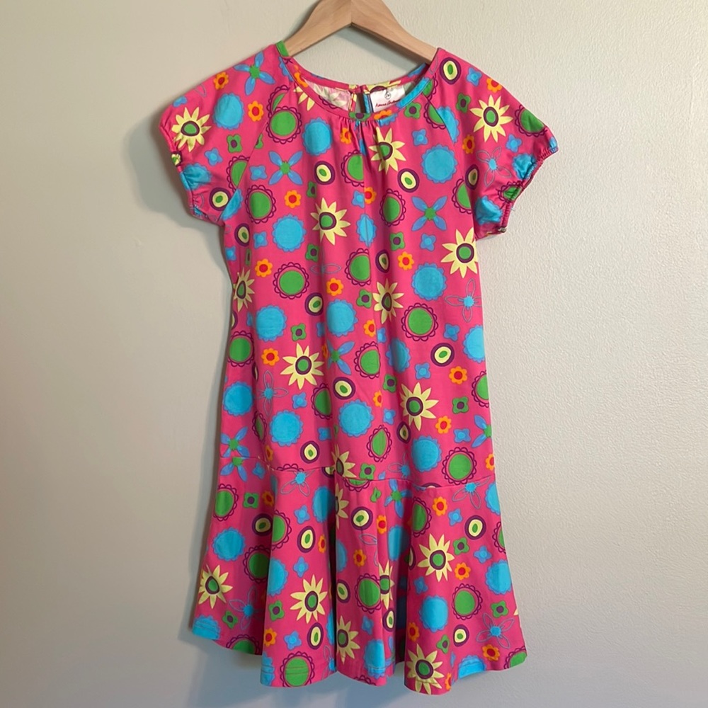 Pink and Blue Floral Girl’s Hanna Andersson Dress Size 130 8